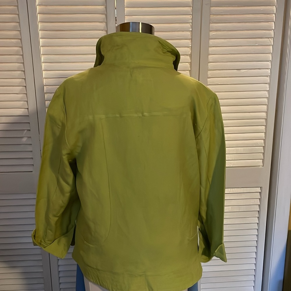 Linen blend green jacket - Picture 4 of 7